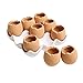 MyGift Succulent Mini Terracotta Plant Pots - Brown Egg Shaped Planters with White Ceramic Tray, Set of 9