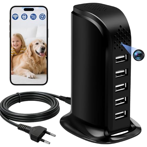Yadayuki Caméra Cachée WiFi 2.4/5G,HD 1080P Caméra Espion, Mini Camera Espion sans Fil avec Détection de Mouvement/Enregistrement en Boucle ＆Consultation à Distance