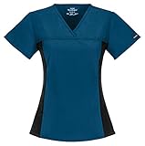 Cherokee Women's Contemporary V-Neck Knit Panel Top_Caribbean_XX-Large,2874