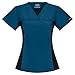 Cherokee Women's Contemporary V-Neck Knit Panel Top_Caribbean_XX-Large,2874