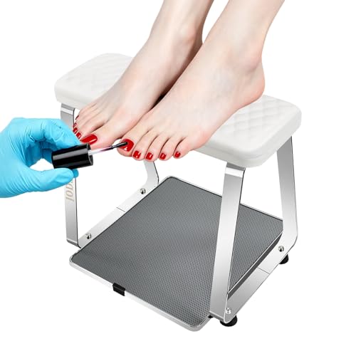 JODSONE Pedicure Foot Support with Soft Cushion, Stool, Nail Lifter, Removable Stainless Steel Pedicure Station, Home and Salon Use