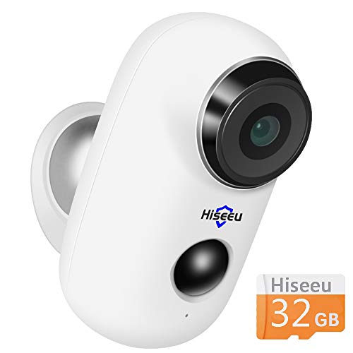 [32GB Preinstalled] Battery Powered Outdoor Camera,Wireless Home Security Camera,Two-Way Audio,IP65 Waterproof,Night Vision,Built-in Battery,Multi-People Remote,2.4GHz WiFi,6 Months PIR Motion Record