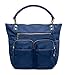 Olivia and Joy Womens Fashion Designer Handbags Zip Zoom Dual Handle Tote Shoulder Bag - Navy