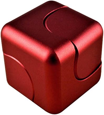 Ultimeda Cube Hand Fidget Spinner - Made of Aluminium Alloy with Premium Hybrid Ceramic Bearing - For ADHD, Stress, Anxiety, Boredom Relief - Toy for Kids, Teens and Adults (Red)