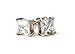 LUVAMI 18k White Gold Plated CZ Cubic Zirconia Square Princess Cut 7mm 1.25 Carat Studs Earrings Gift Box Included - Mens Womens Children Fashion Jewelry, Bridesmaid Groomsmen Gifts