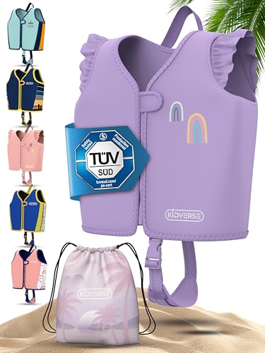 KIDVERSE Schwimmweste Kinder 3-6 Jahre - TÜV geprüfte Schwimmhilfe mit Bauchumfang bis 66cm - Schwimmhilfe Kinder 3-6 Jahre - Kinderschwimmweste zum S