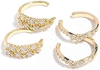 Gold Earrings Cuff for Women - CZ Earrings for Girls, Ear Cuff Gifts for Friend,Sister, Daily wearingโฆ