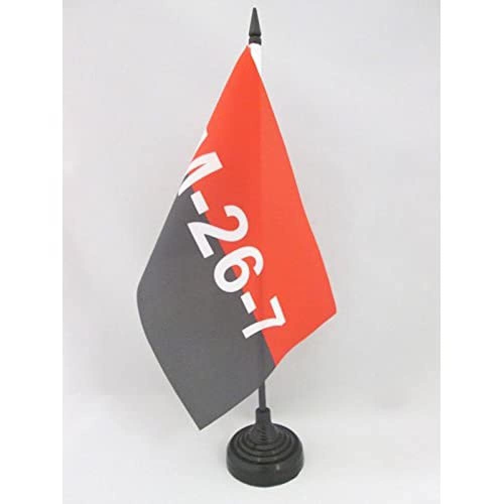 AZ FLAG 26th of July Movement in Cuba Table Flag 5'' x 8'' - Fidel Castro Cuban revolution Office Decoration 100% Polyester 21 x 14 cm - Mini Desk Flag with Pole and Black Plastic Base