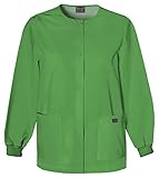 Cherokee Workwear scrub Warm Up Jacket for Women, Aloe, Medium