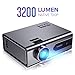 XIAOYA T8 Mini Projector, Native 720P Portable Movie Projector with 3200 Lumen 170
