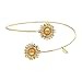 SENFAI Both Ends Heronsbill Sunflower Bracelet Open Cuff Bangle Flower Jewelry