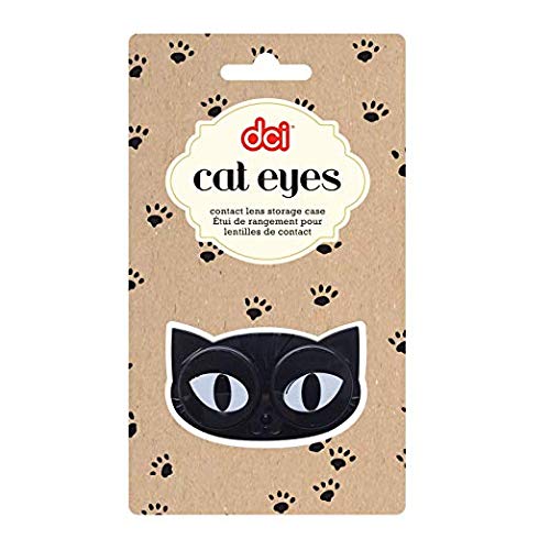 DCI Cat Eyes Contact Lens Case - Travel Mini Contact Lens Case Holder - Eye Care You Will Love (color may vary)