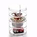 Sooyee Clear Acrylic 4 Tiers 360 Degree Rotation Circular Hair Tie and Headband Holder with Lid, Plastic Jewelry and Makeup Accessories Compartment Organizer,Round Canister