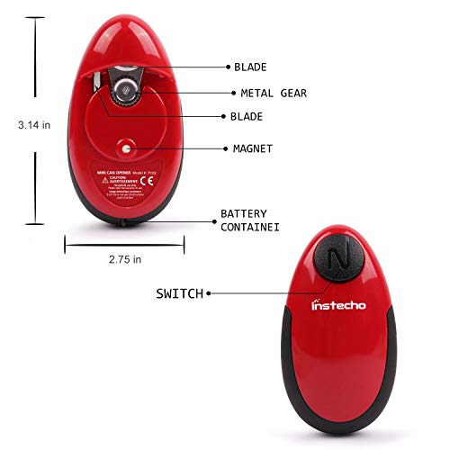 Electric Can Opener, Batteries Operated Smooth Soft Edge with One-Touch, Automatic Can Opener for Arthritis Individuals, Seniors, Chef's Best Choice(2AA Batteries not included)