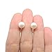 Pretty Smart Round Simulated Shell Pearl Invisible Clip On Earrings for Non-Pierced Ears (8mm, White)