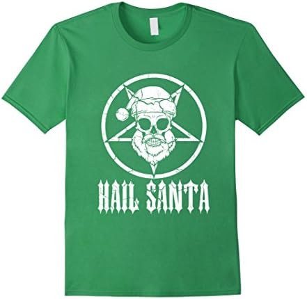 Mens Hail Santa T-shirt - Funny Christmas Satanist Metal Parody 3XL Grass