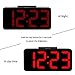ZHPUAT Digital Alarm Clock with 8.9 Large LED Display, Dimmer, Snooze and Alarm Control Function for Bedrooms with USB Charger, Battery Backup(Red)
