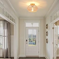 VILUXY Woven Rattan Light Fixtures Ceiling