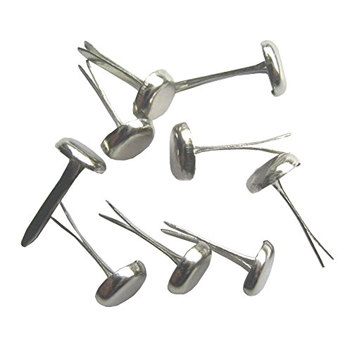 BESTCYC 200pcs 6x13MM Silver Tone Round Brads Paper Fastener for Scrapbooking DIY Paper Craft Stamping
