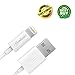 Apple MFi Certified 8 Pin Lightning To USB Cable by Gembonics 3ft Sync & Charger with Ultra-Compact Connector for iPhone 6 6Plus, 5s, 5c, 5, iPad Air, Mini, iPod Touch with Lifetime Guarantee (White)