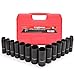 CASOMAN 1/2-Inch Drive Deep Impact Socket Set, Metric, Cr-V, 6-Point, 10 mm - 24 mm, 14-Sockets Set