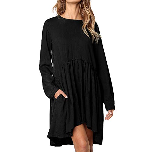 Click Here to See More Images Women Dress,Dainzuy Casual Long Sleeve Pocket Button Mini Dress