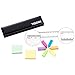 YISEEK Sticky Notes and Index Tabs Set, 1280 Pcs Self-Stick Notes with Colored Page Markers and Ruler, Leather Look Organizer Box for Office, School, Teacher Supplies, 2 Pack (Black)