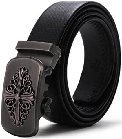 Men's Belt Ratchet Belt Classic Dress Upscale Leather Fashion Automatic Buckle (black15, waist20''-37''(in inches))