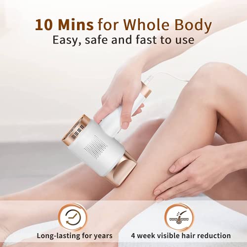 Finequin IPL Hair Removal Device for Women and Men, Upgraded Hair Reduction System, Adjustable Intensity Levels with Hair Removal Function, Full Body At-Home Salon Alternative（Green）