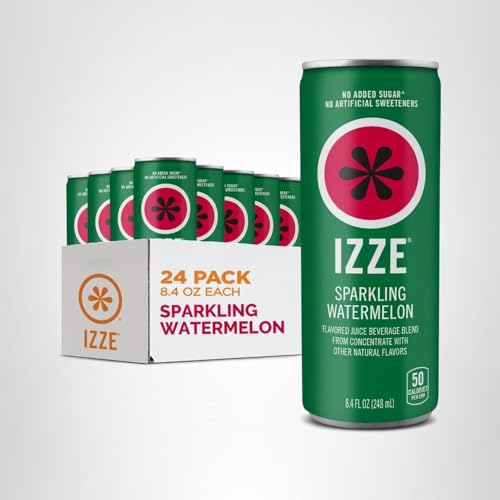 IZZE SPARKLING JUICE BEVERAGE BLEND, WATERMELON, NO SUGAR ADDED, 8.4 FL OZ, 24 CANS