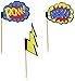 Ginger Ray Comic Superhero Party Paper Birthday Cupcake Picks, 20 Pack