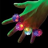 24 Assort Color Flashing LED Soft Silicone Bumpy Ring Light up Party Favors Bag Fillers