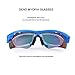 FiveBox Polarized U.V Protection Sports Glasses ,Cycling Wrap Sunglasses with 5 Interchangeable Lenses Unbreakable for Riding Driving Fishing Running Golf And All Outdoor Activities With Retail Package-Black And Blue.