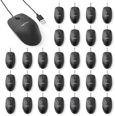 Mouse USB a 3 pulsanti con cavo (Nero), confezione da 30