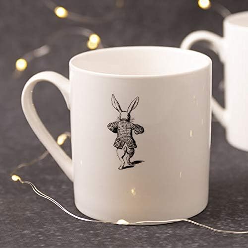 V&A Alice in Wonderland Mug in Gift Box, 'White Rabbit' Design, Fine China, White, 350 ml, White Black Gold - Image 5