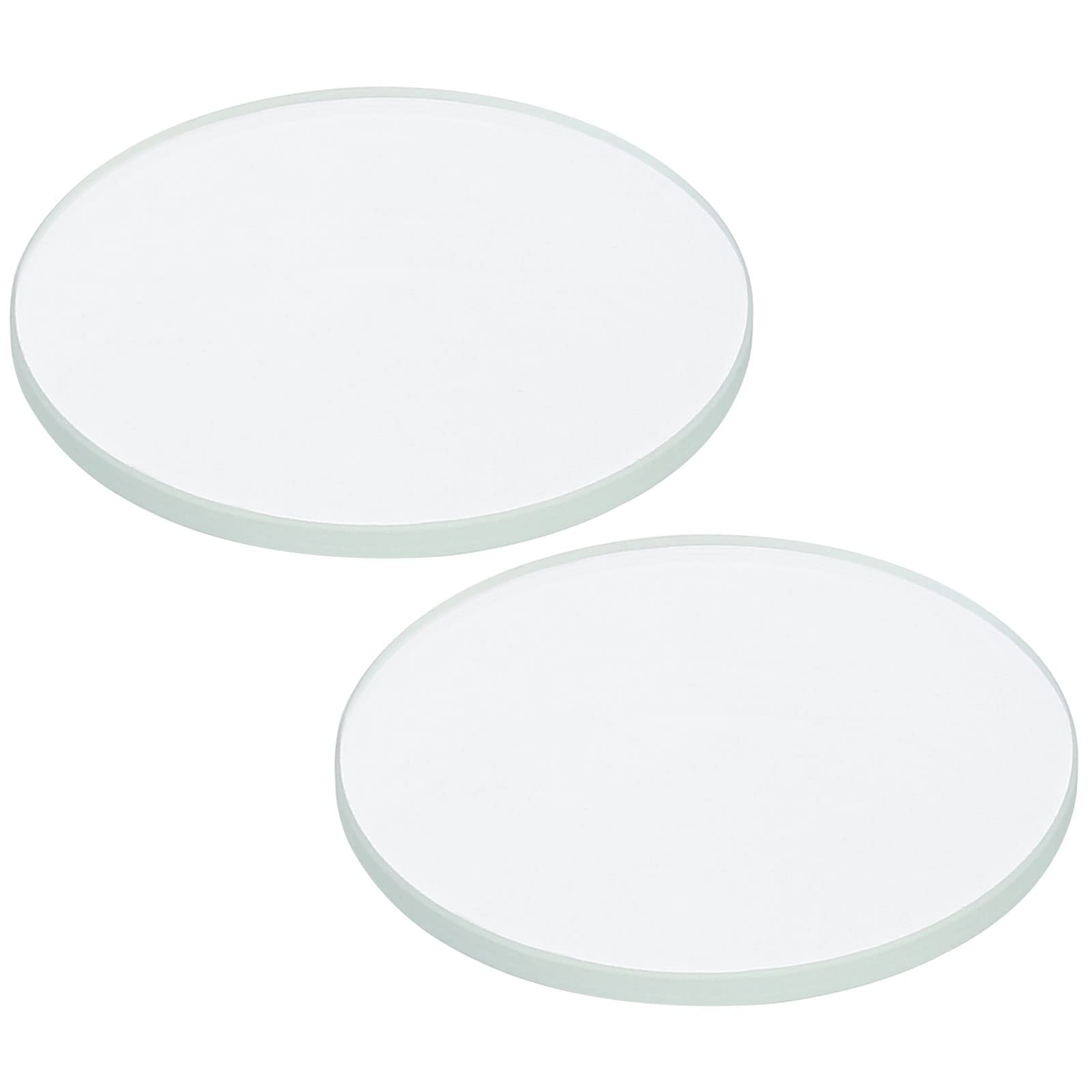 PATIKIL 1.06x0.06 Dia Flashlight Glass Lens, 2 Pcs Polished Edge Glass Lens for LED Light Source Lens Handheld Flashlight Replacement, Transparent