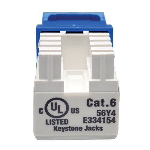 TRIPP LITE Cat6/5e Blue Wallplate Keystone Jack, Punch-Down/RJ45 F TAA GSA (N238-001-BL)