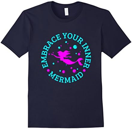 Men's FUNNY EMBRACE YOUR INNER MERMAID T-SHIRT Magical Mermaids Large Navy