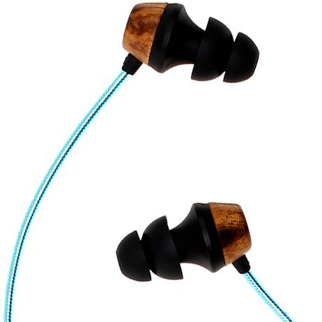 Symphonized ALN 2.0 Premium Genuine Wood in-Ear Noise-isolating Headphones, Earbud, Earphones with Innovative Shield Technology Cable and Mic (Turquoise)