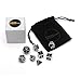 Harbor Loot Full Metal Black and Silver Polyhedral Dice Set Includes Extra D6