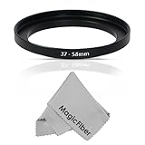 Goja 37-58MM Step-Up Adapter Ring (37MM Lens to 58MM Accessory) + Premium MagicFiber Microfiber Cleaning Cloth