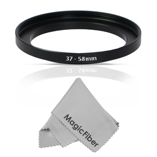 Goja 37-58MM Step-Up Adapter Ring (37MM Lens to 58MM Accessory) + Premium MagicFiber Microfiber Cleaning Cloth