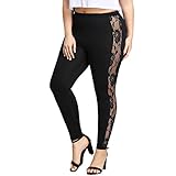 Funic Womens Plus Size Sexy Leggings Trousers Lace
