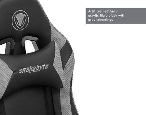 snakebyte Universal Gaming Seat, Racing Chair, Ideal for Long Gaming Sessions - Grey (PS4) - Thumbnail 2