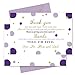 Paper Clever Party Purple and Gold Baby Shower Thank You Cards with Envelopes - Blank Notes with Prefilled Message - Personalize for Girls Gifts - Mermaid Theme Stationery Set, 4x6, 15 Pack