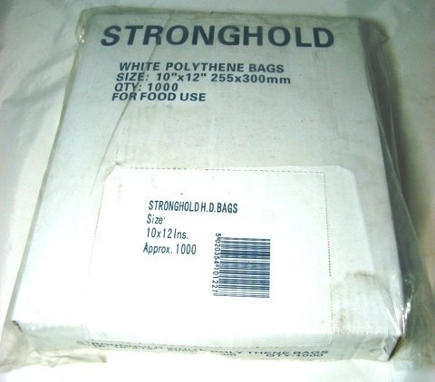 1000 x White Counter Bags 10" x 12" (255mm x 300mm) 12 Micron Boxed (free P&P on all products)