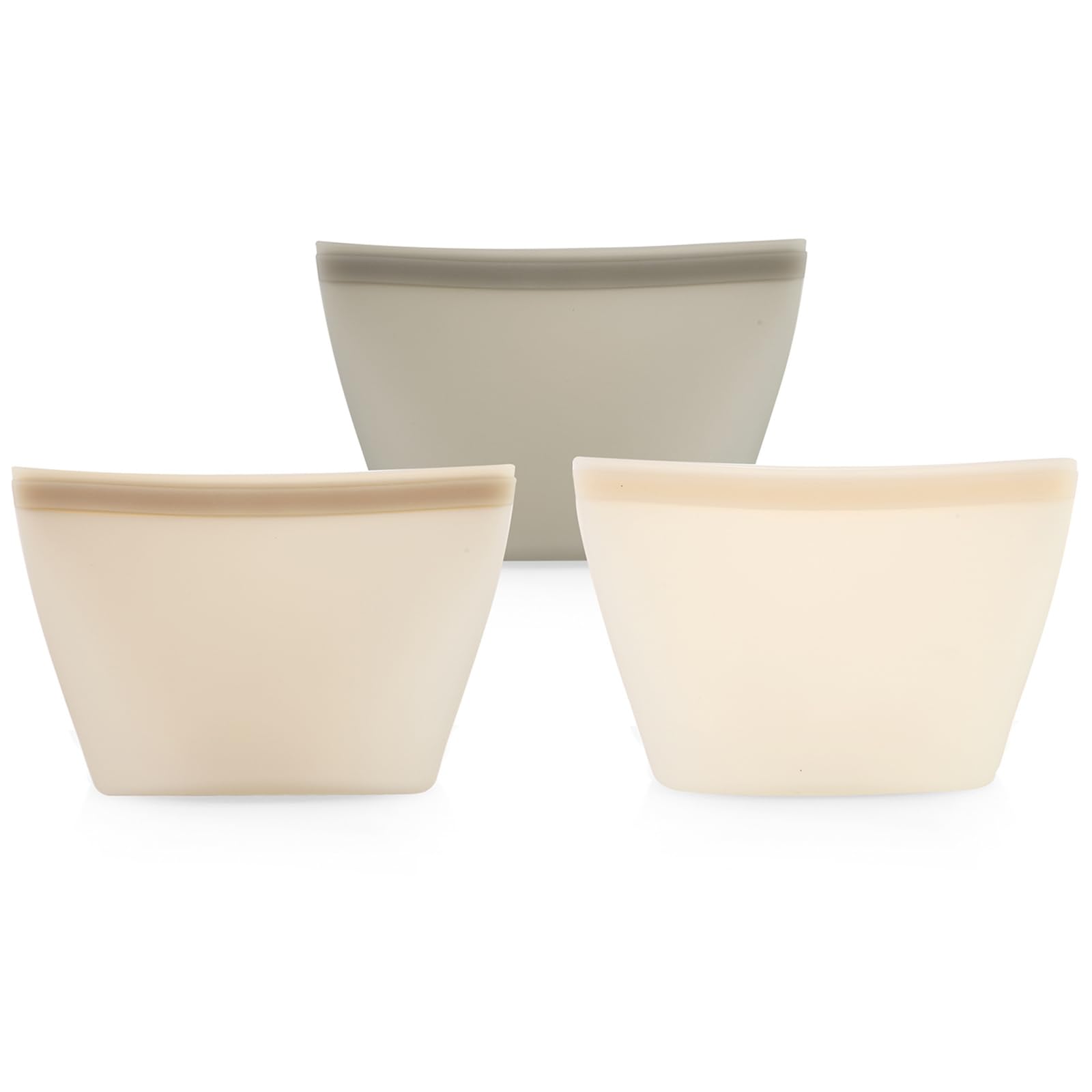 Photo 1 of **Only two** 3 Pack Reusable Silicone Bags for Food Storage, Emptycolor Zipper Bags Reusable, Leakproof Freezer Bag for Sandwich, Snack, Dishwasher Safe, BPA Free