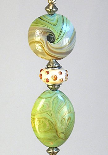 Arts Crafts Lampwork Glass Natural Earthen Green Ceiling Fan