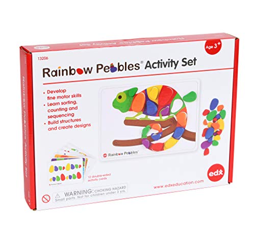 image for edx Education Rainbow Pebbles Activity Set - Sorting and Stacking - Co