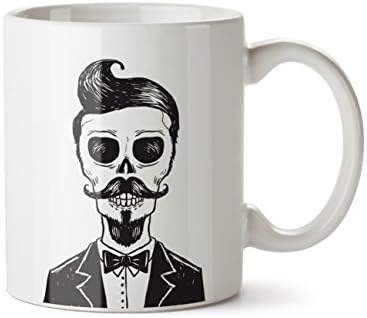Mad Factory Skull Man Ceramic Coffee Mug, 1-Piece, White